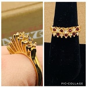 Vintage rhinestone tall ring - 7.5